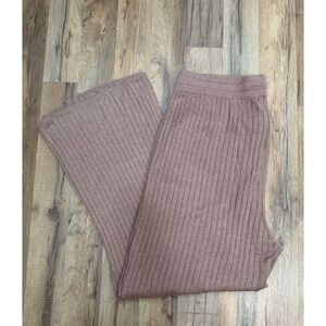 Calvin Klein Ribbed Knit Lounge Pants 1X Mauve Wide Leg‎ Viscose Blend